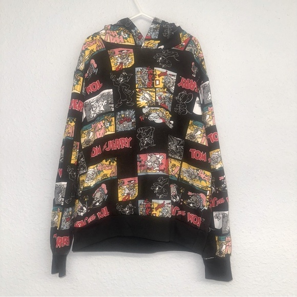 Youth boys Tom & Jerry graphic comic hoodie shirt sz XL (14-16) - Picture 1 of 4